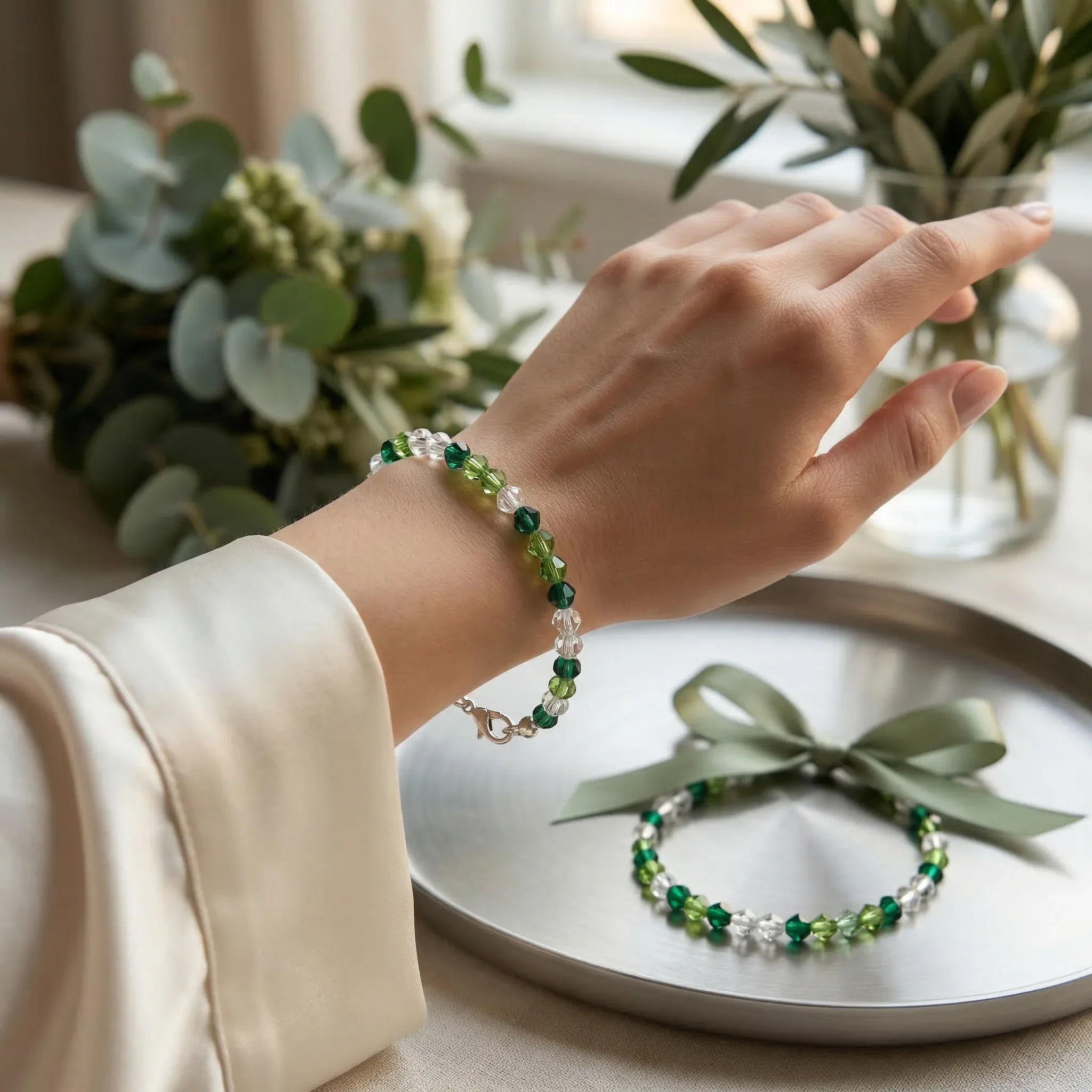 Emerald Ombre Crystal Jewelry - Strung Together