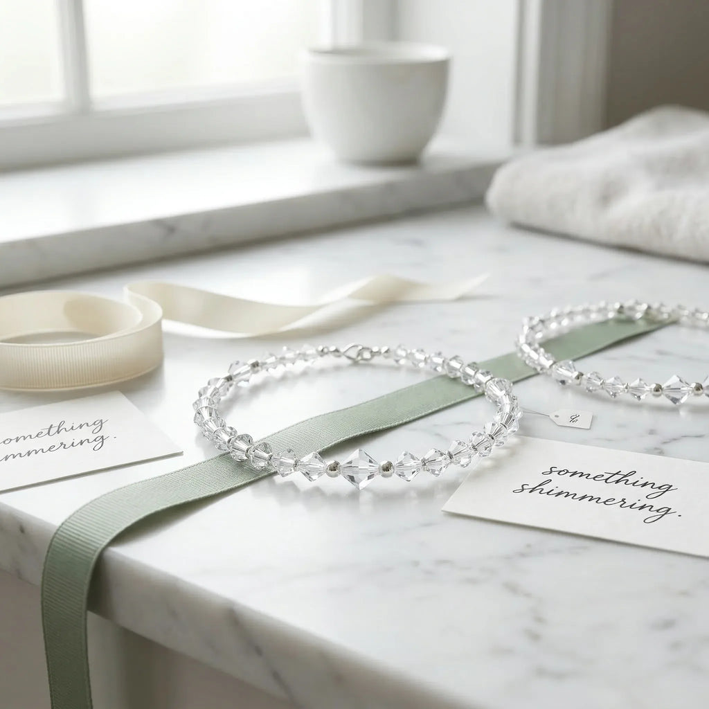 Clear Crystals with Silver Accents Jewelry - Strung Together