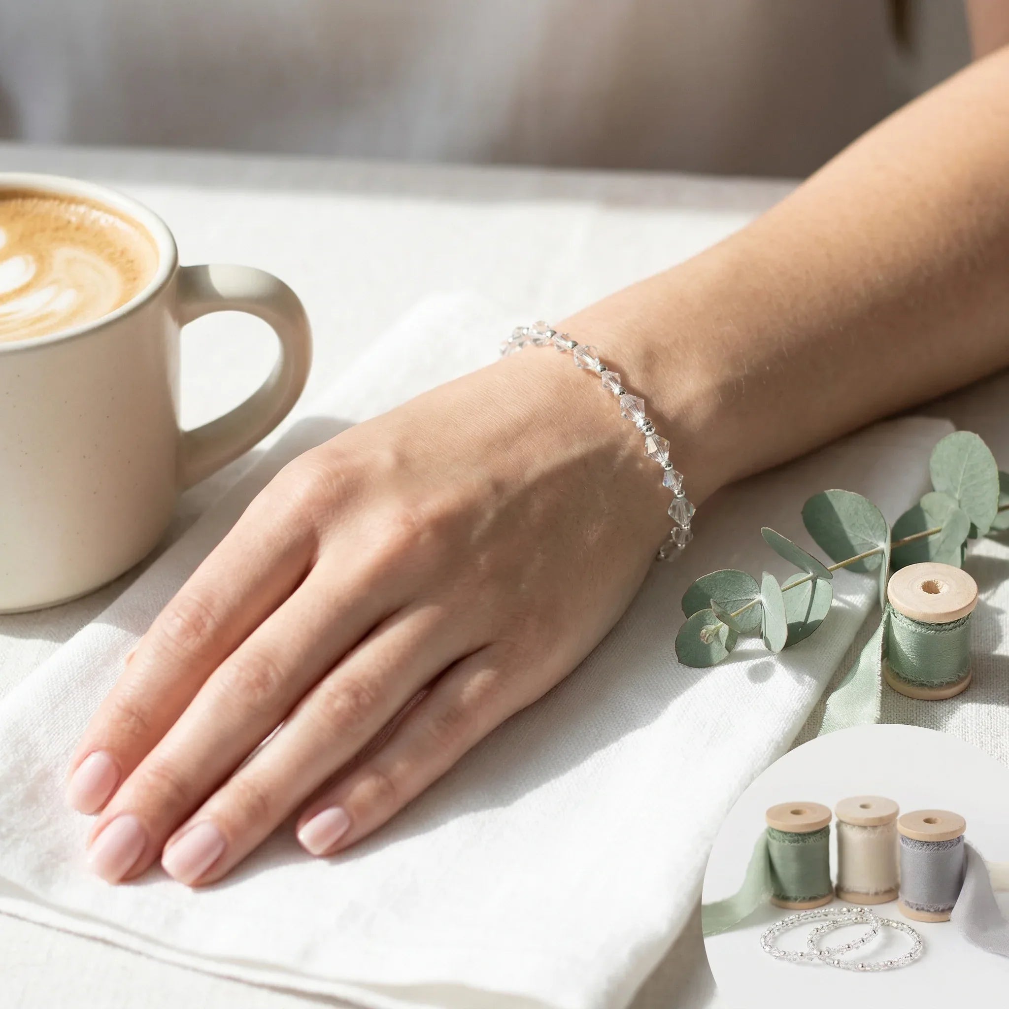 Clear Crystals with Silver Accents Jewelry - Strung Together